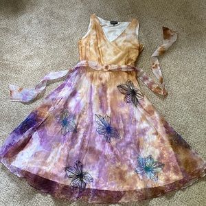 Hand Tie Dyed Silk Dress Due per Due Size 8